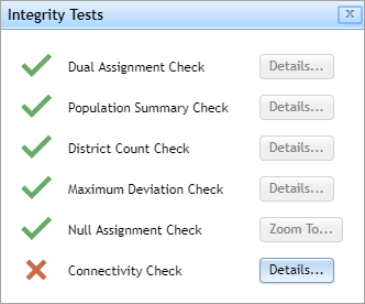 Integrity test results