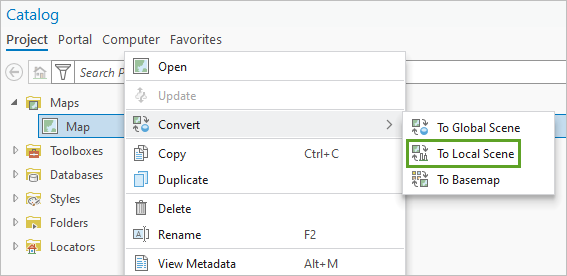 Convert To Local Scene in the context menu