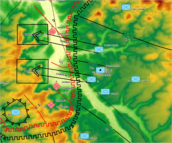 Elevation layer on the map