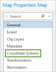 Coordinate Systems properties