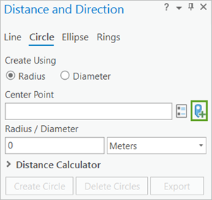 Map Point tool button in the Distance and Direction pane
