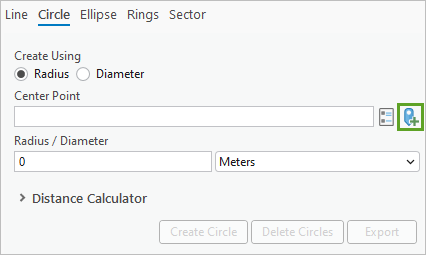 Map Point tool button in the Distance and Direction pane