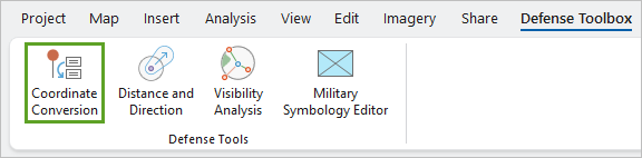 Coordinate Conversion button on the ribbon