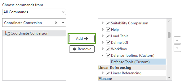 Add Coordinate Conversion command in Defense Tools group