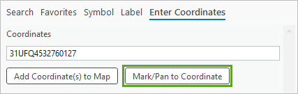 Add Coordinate(s) to Map button