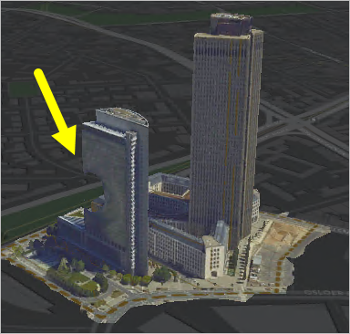 Mesh building missing facade section