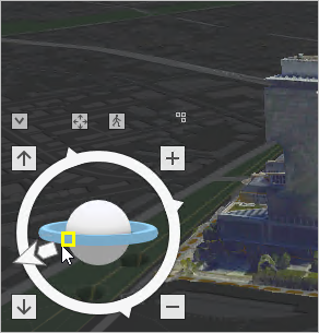 Navigator with inner ring selected to rotate and tilt the view