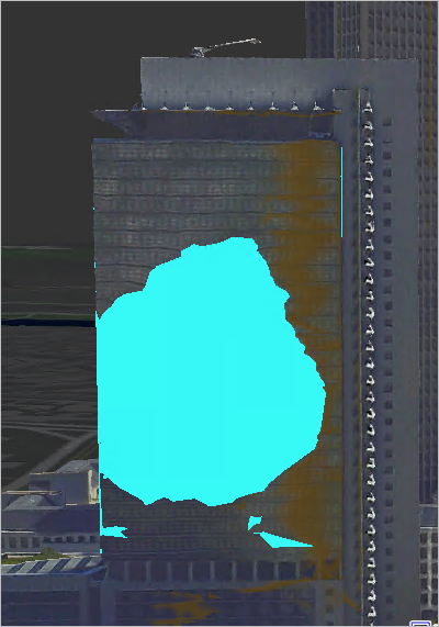 Correction geometry for the first face of the building