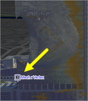 Pointer at the lower left edge