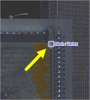 Pointer at the upper right edge