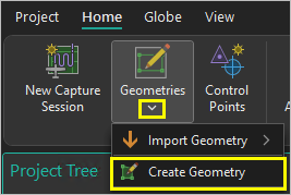 Create Geometry menu option