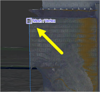 Pointer at the upper left edge