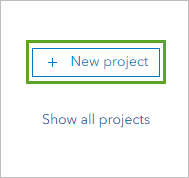 Create New Project button