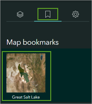 Great Salt Lake in the Bookmarks tab in the Adjust map appearance window.