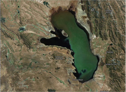 Imagery layer of Lake Poopó in 2019