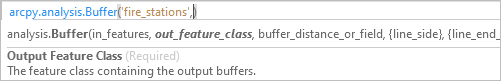 Output features in syntax prompt.