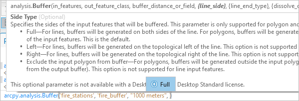 Line side optional parameter help