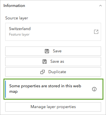 Some properties are stored in this web map