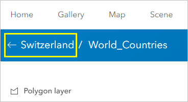 Switzerland layer name on the ribbon