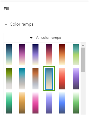 Click the Fill tab and blue-gray color ramp.