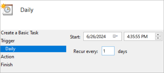 Task date and interval