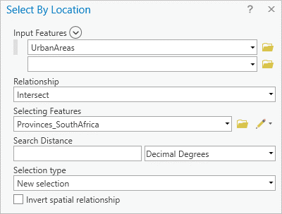 Select By Location parameters
