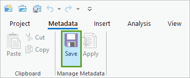 Metadata Save button