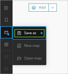 Save as in the Save and open menu