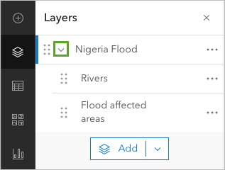 Layers pane with expanded layer