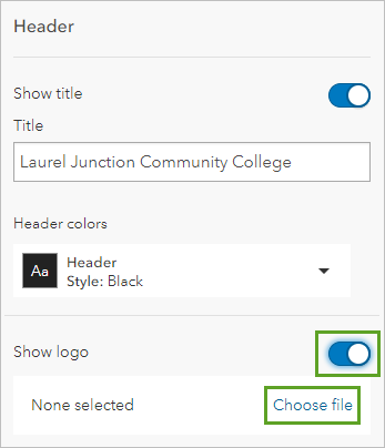 Choose file for logo upload.