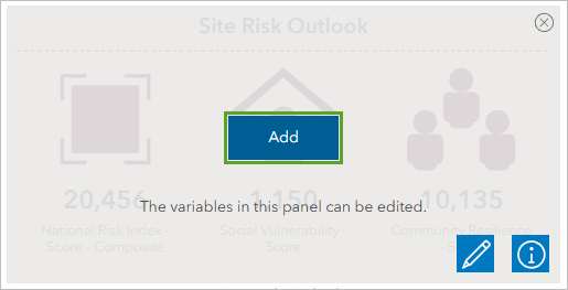 Add button on infographic panel