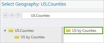 US by Counties folder