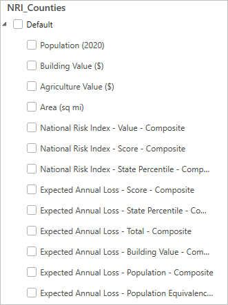 NRI_Counties variables