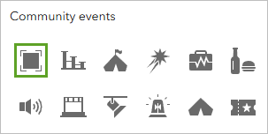 First icon selected