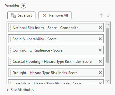 Variables shown in tool parameter