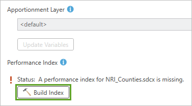 Build Index button