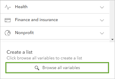 Browse all variables button