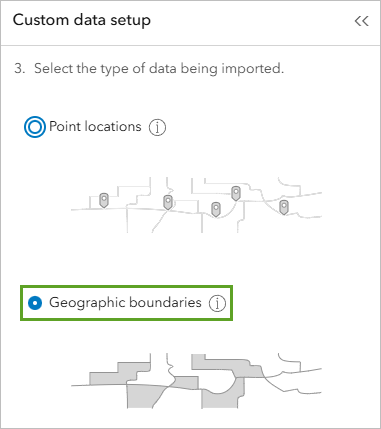 Geographic boundaries option