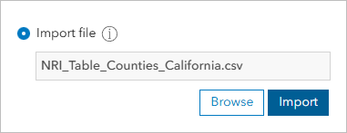 Import file parameter with NRI dataset