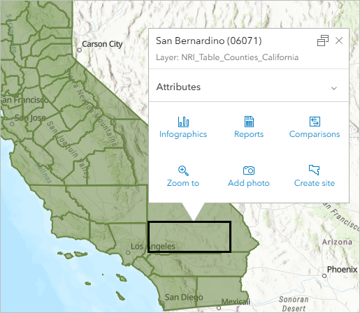 San Bernardino County on the map