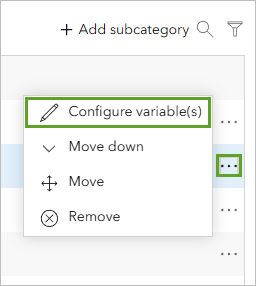 Configure variable(s) option