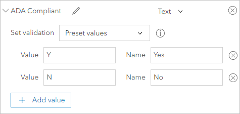 Values for the ADA Compliant attribute