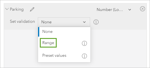 Range validation setting