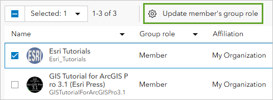 Manage member's group role link