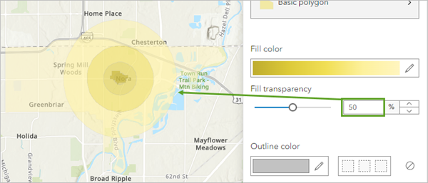 Layer transparency on the map