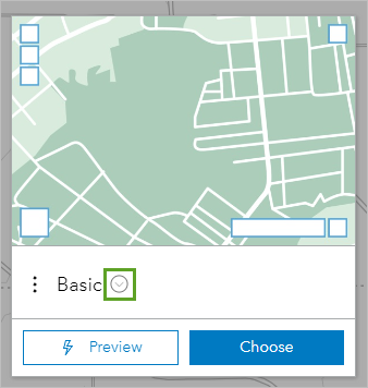 Basic template drop-down arrow