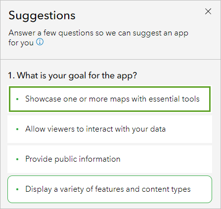 Showcase one or more maps with essential tools option