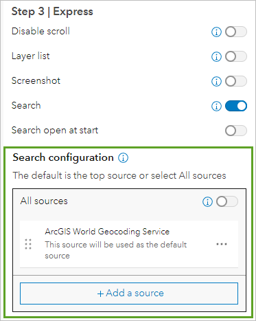 Search configuration