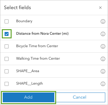 Add selected field