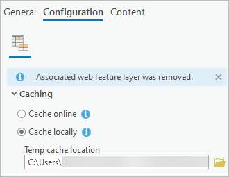 Cache locally option